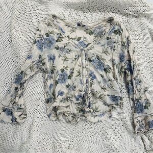 HP 🎉 American Eagle Boho Floral Blouse sz S